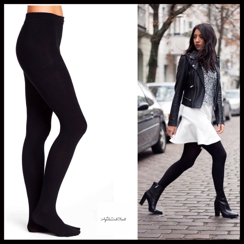 BLACK FLEECE LINED TIGHTS - Picture 5 of 8